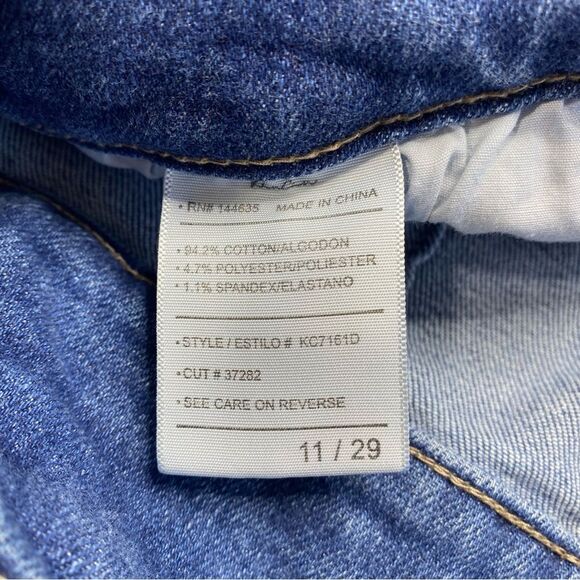 KanCan High Rise Double Button Super Skinny Distressed Denim Blue Jeans Sz 11/29 - Picture 13 of 15